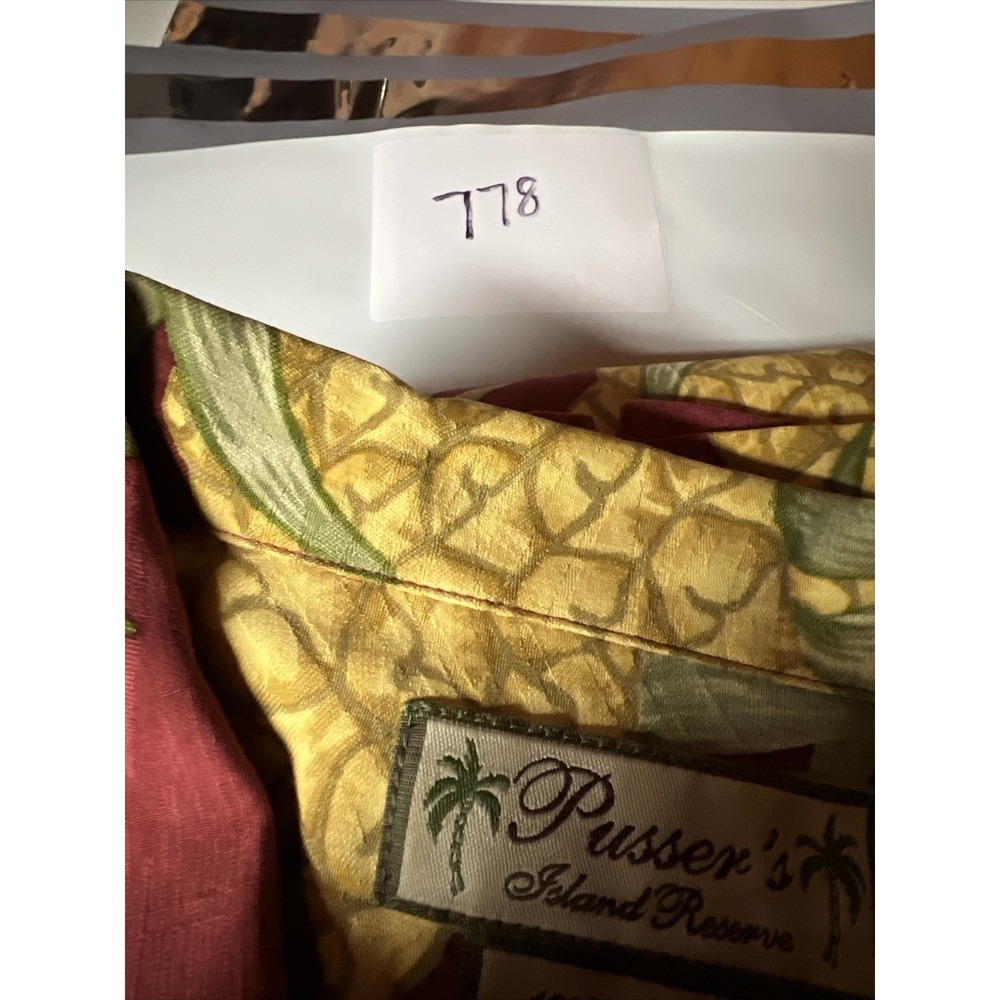 Pusser's Island Reserve Button Up Hawaiian Shirt Men's LG Pineapples Beach - Picture 13 of 13